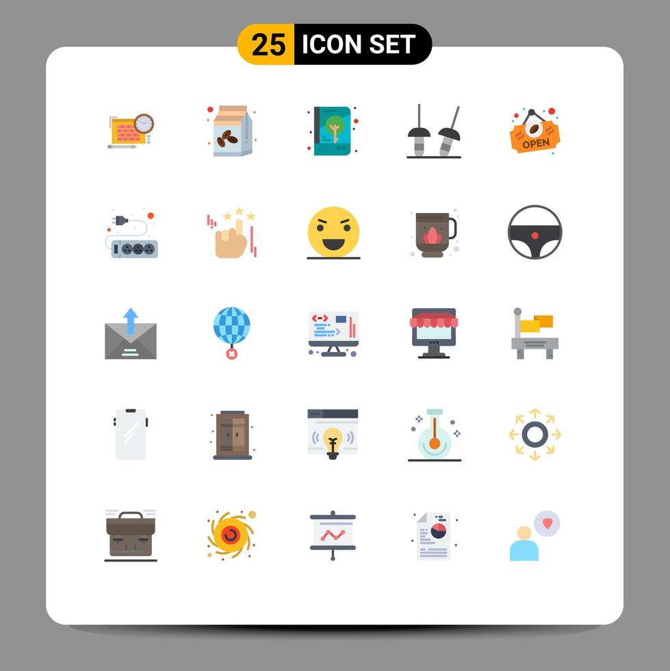 25 Creative Icons Modern Signs and Symbols of shop sport book sabre print Editable Vector Design Elements