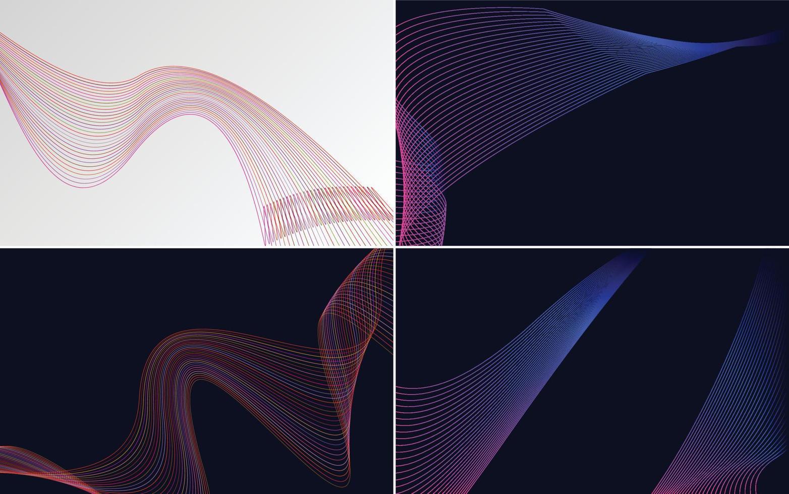Collection of geometric minimal lines pattern set vector