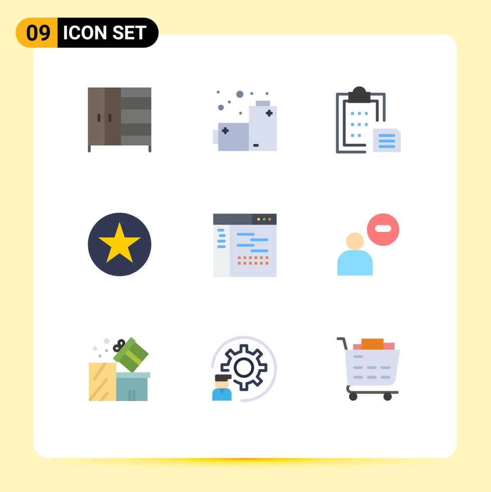 Universal Icon Symbols Group of 9 Modern Flat Colors of page design interface code multimedia Editable Vector Design Elements