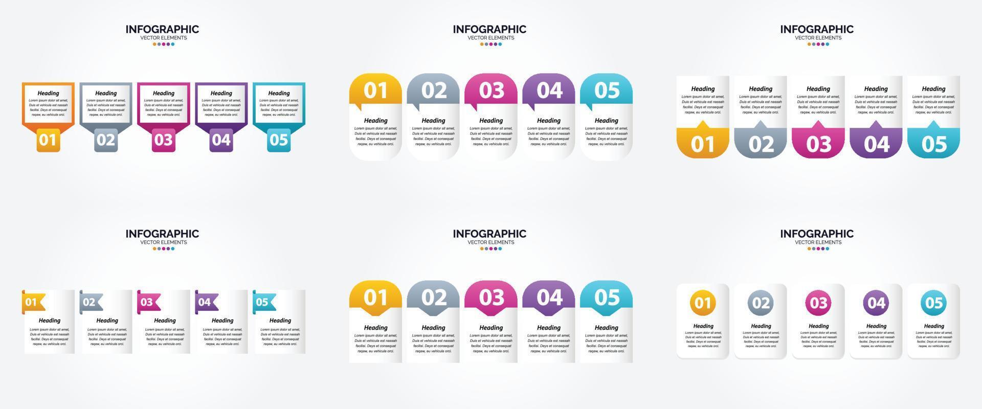 ilustración vectorial infografía conjunto de diseño plano para folleto publicitario y revista vector