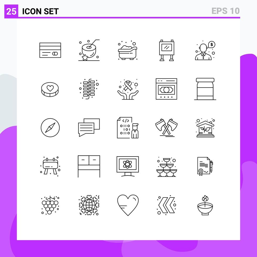 Set of 25 Vector Lines on Grid for money poster baby billboard advertisement Editable Vector Design Elements