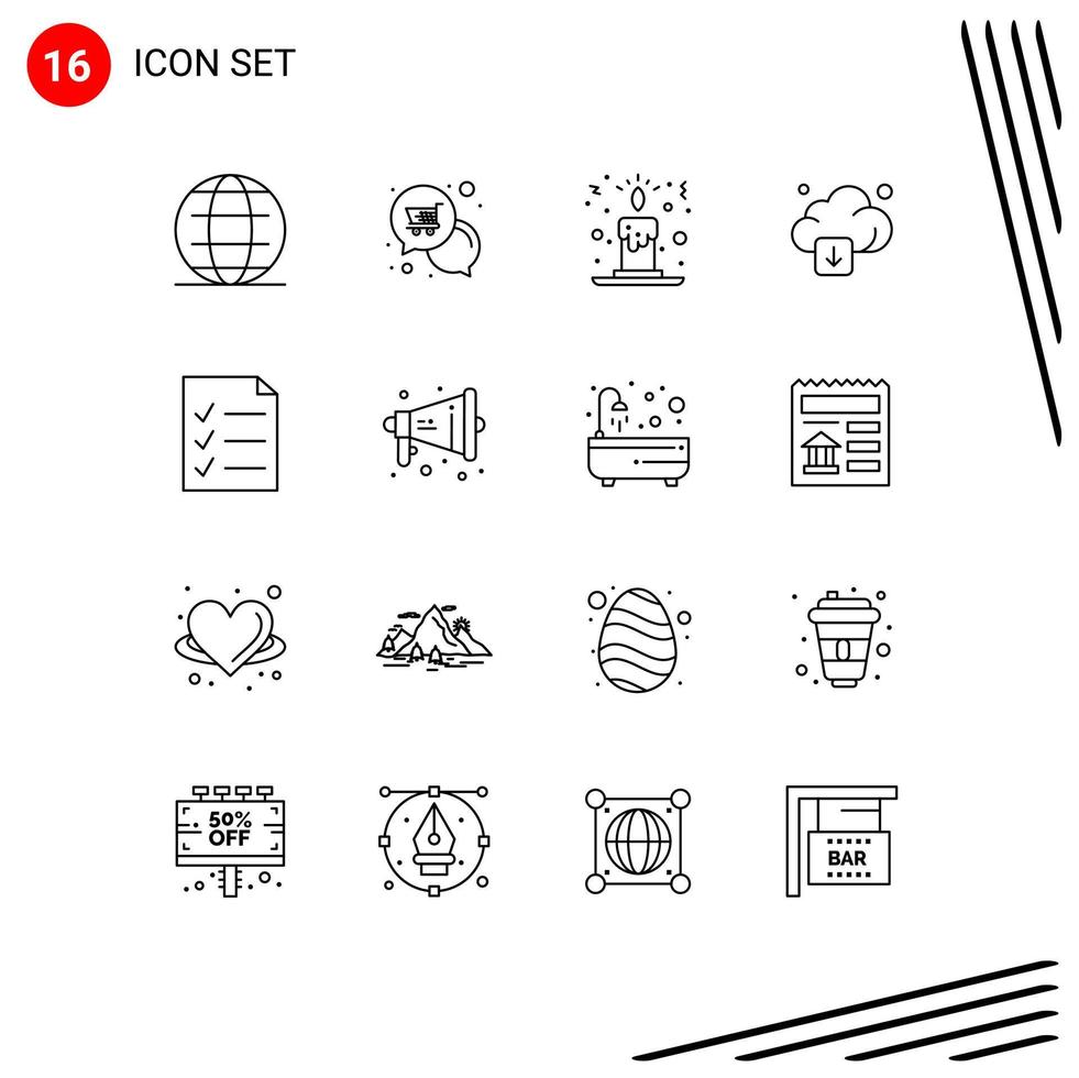 16 Creative Icons Modern Signs and Symbols of file technology shopping download cloud Editable Vector Design Elements