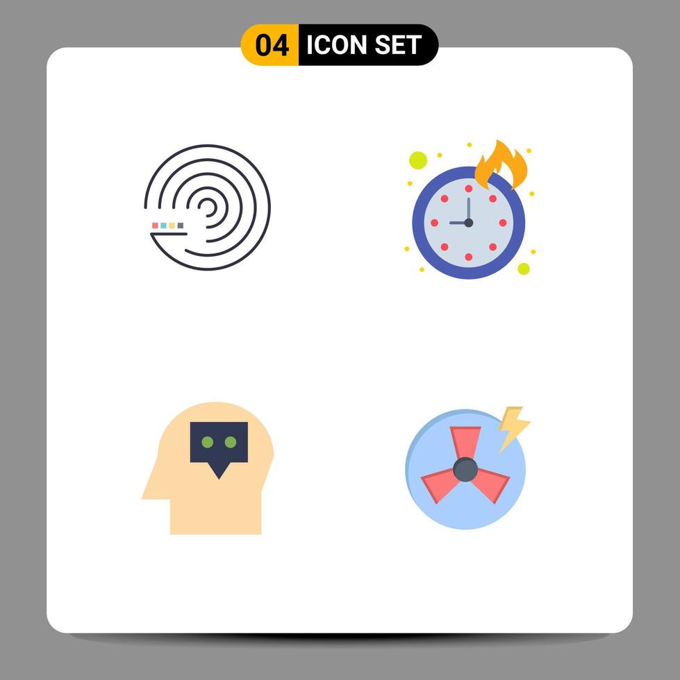 4 Creative Icons Modern Signs and Symbols of forecasting thought scince timepiece power Editable Vector Design Elements