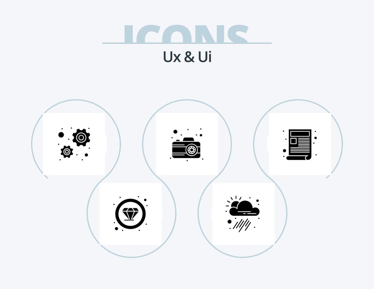 Ux And Ui Glyph Icon Pack 5 Icon Design. web. content. configuration. picture. photo vector