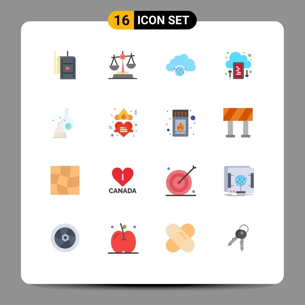 User Interface Pack of 16 Basic Flat Colors of beaker mobile network drive infrastructure Editable Pack of Creative Vector Design Elements