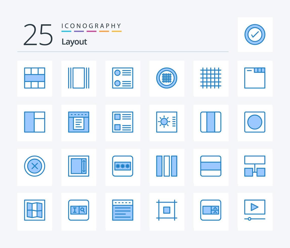 Layout 25 Blue Color icon pack including web. browser. layout