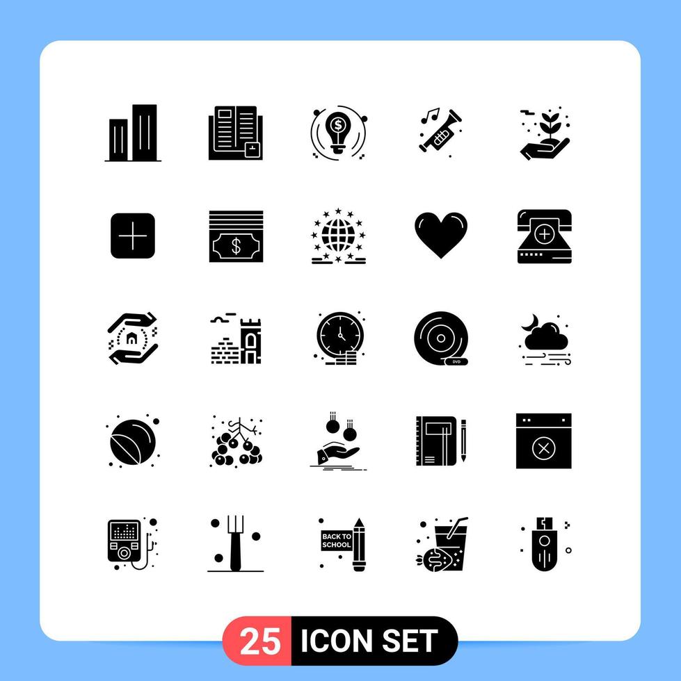 Editable Vector Line Pack of 25 Simple Solid Glyphs of noise car learning accessories circle Editable Vector Design Elements