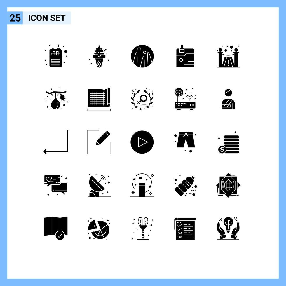 Editable Vector Line Pack of 25 Simple Solid Glyphs of services design hair conditioning technology data Editable Vector Design Elements