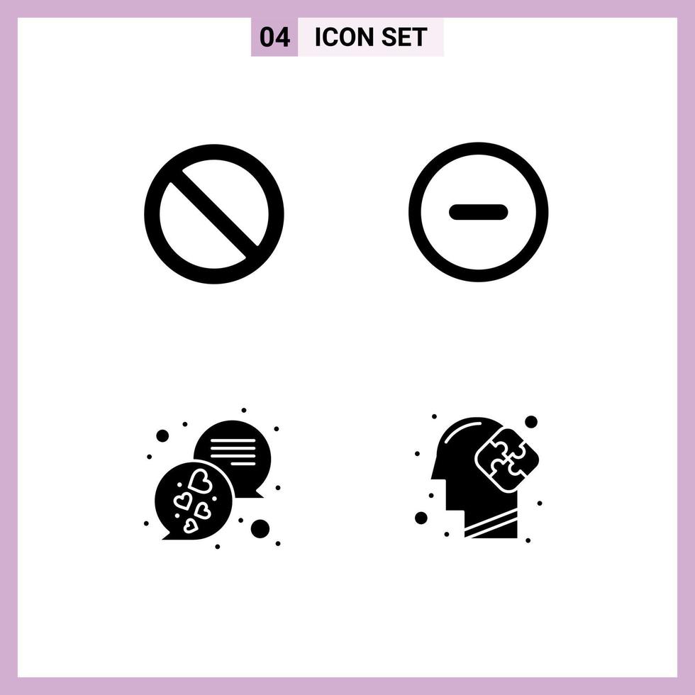 Set of Modern UI Icons Symbols Signs for close text interface chat mind Editable Vector Design Elements