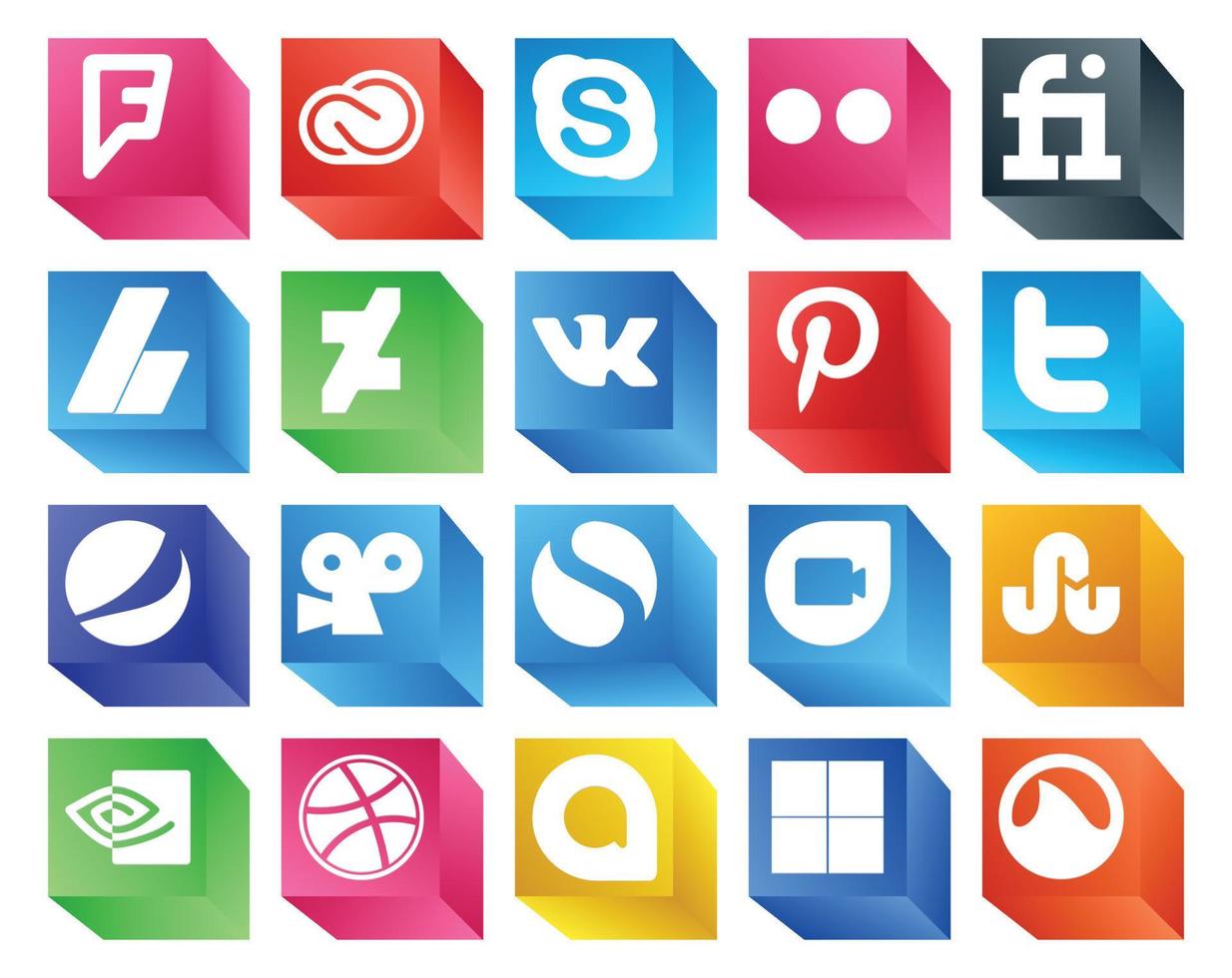 20 Social Media Icon Pack Including simple pepsi adsense tweet pinterest vector