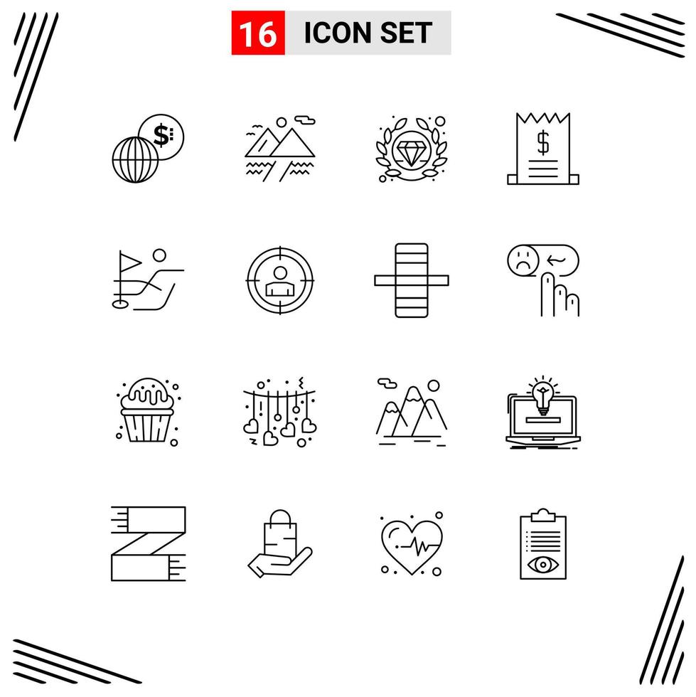16 iconos creativos signos y símbolos modernos de elementos de diseño vectorial editables de comercio electrónico de bola de calidad de campo de enfoque vector