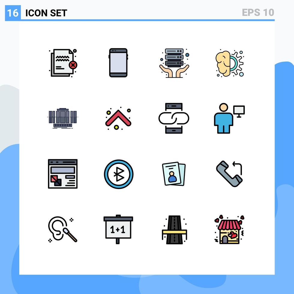 Set of 16 Modern UI Icons Symbols Signs for thinking gear huawei design shared Editable Creative Vector Design Elements