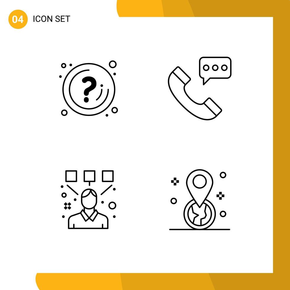 4 Creative Icons Modern Signs and Symbols of help conversation info communication editor Editable Vector Design Elements