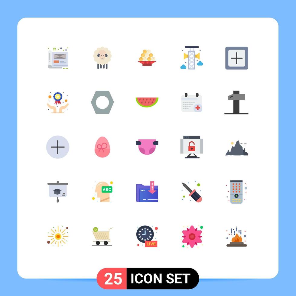 User Interface Pack of 25 Basic Flat Colors of add communication spring bullhorn chinese Editable Vector Design Elements