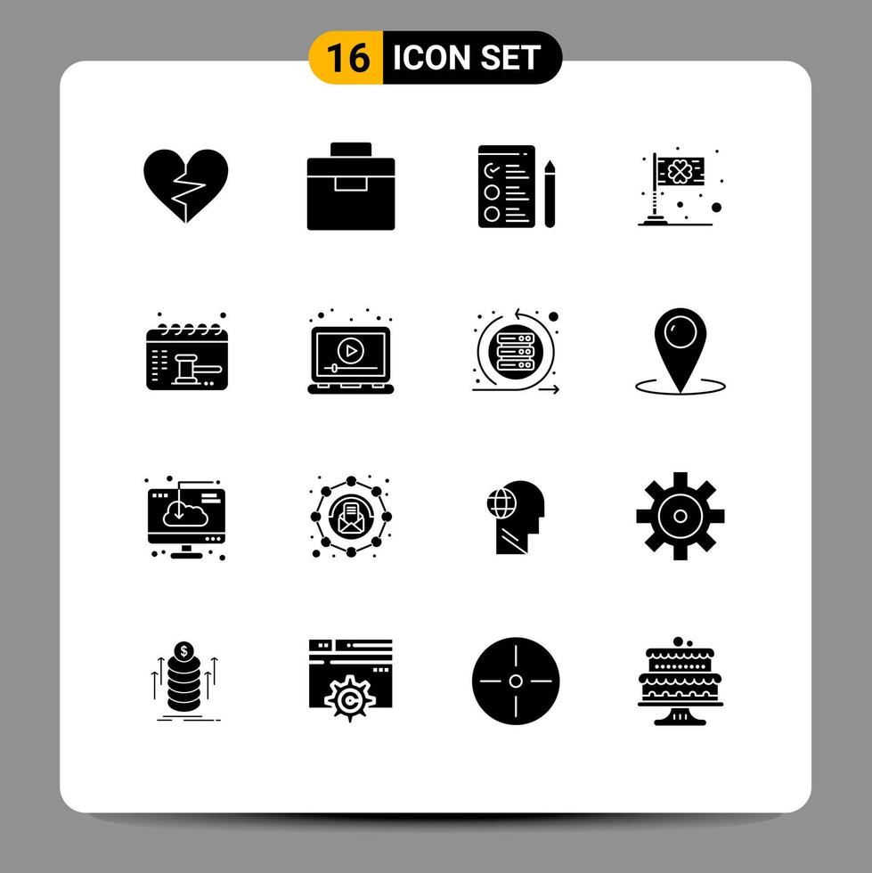 16 Creative Icons Modern Signs and Symbols of appointment irish toolbox flag day Editable Vector Design Elements