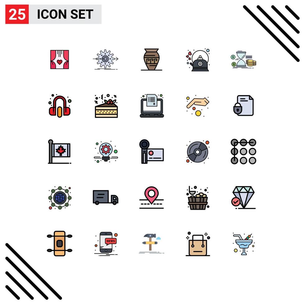 25 iconos creativos signos y símbolos modernos de configuración de cerveza caliente grecia emoji elementos de diseño vectorial editables vector