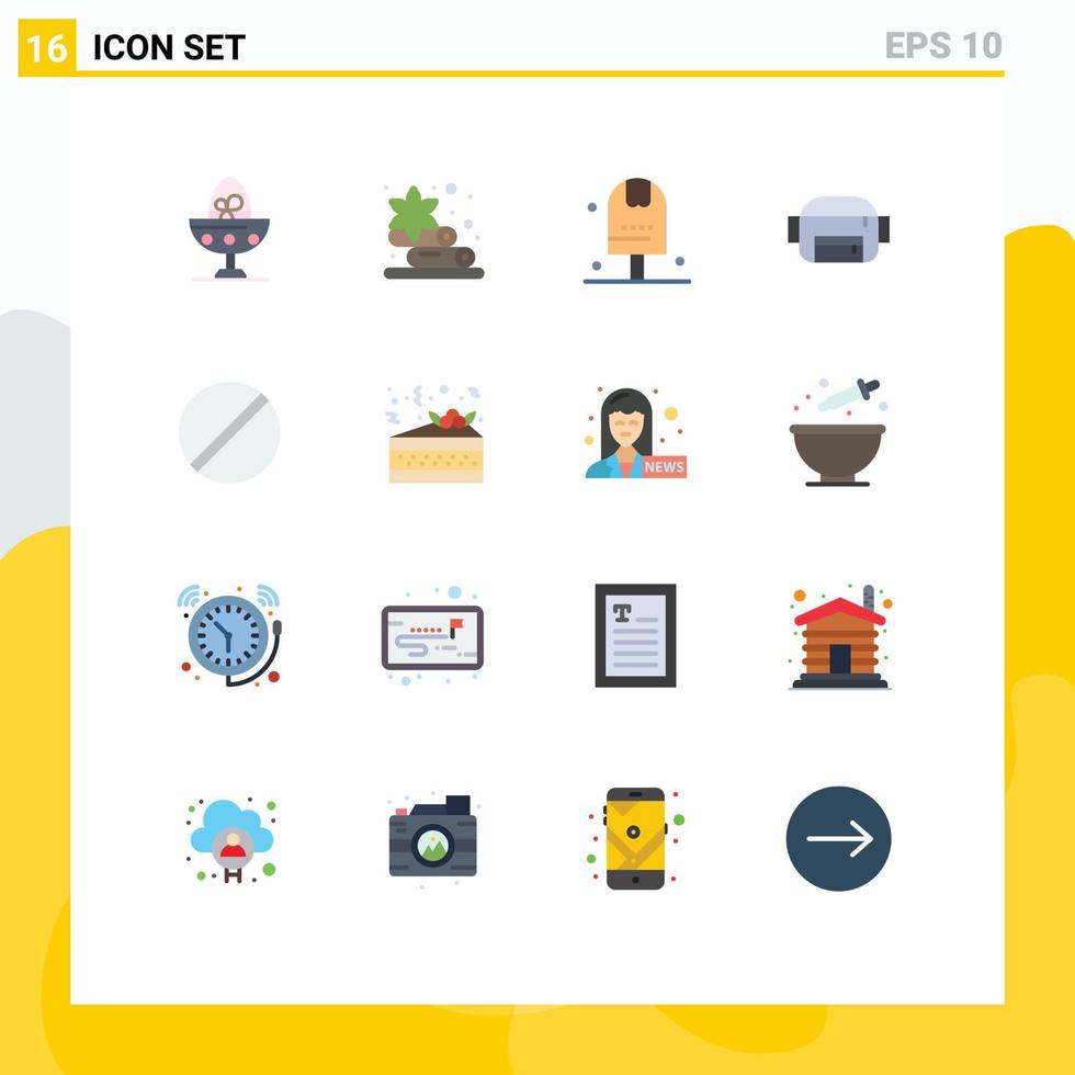 Modern Set of 16 Flat Colors and symbols such as medicine biology and belt set Editable Pack of Creative Vector Design Elements