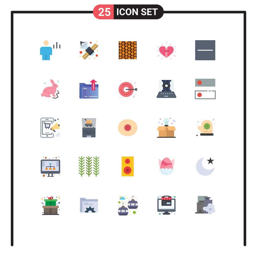 Group of 25 Modern Flat Colors Set for love tiles satellite stripes slab Editable Vector Design Elements