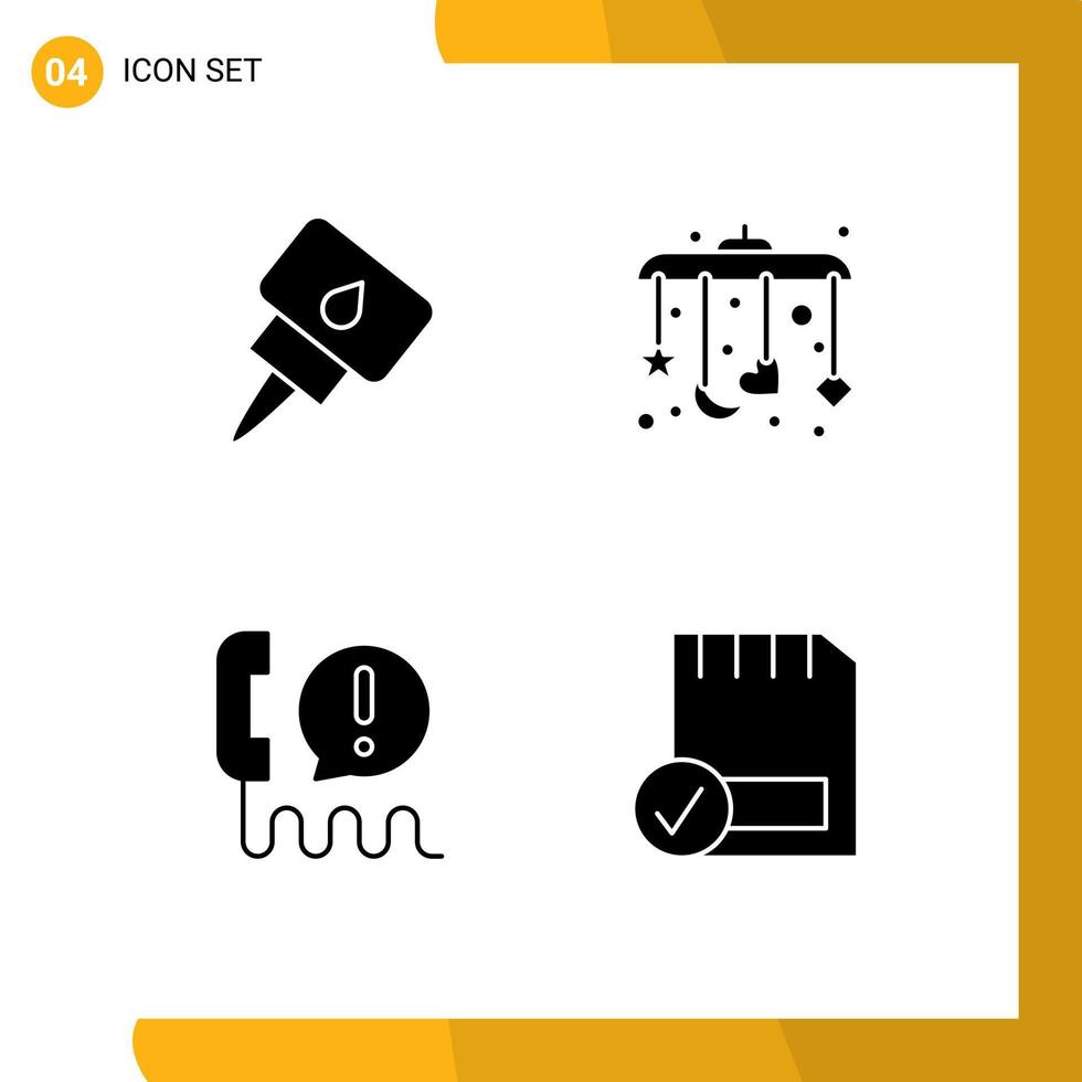 4 iconos creativos signos y símbolos modernos de comunicación del motor tarjeta de llamada de bebé elementos de diseño vectorial editables vector