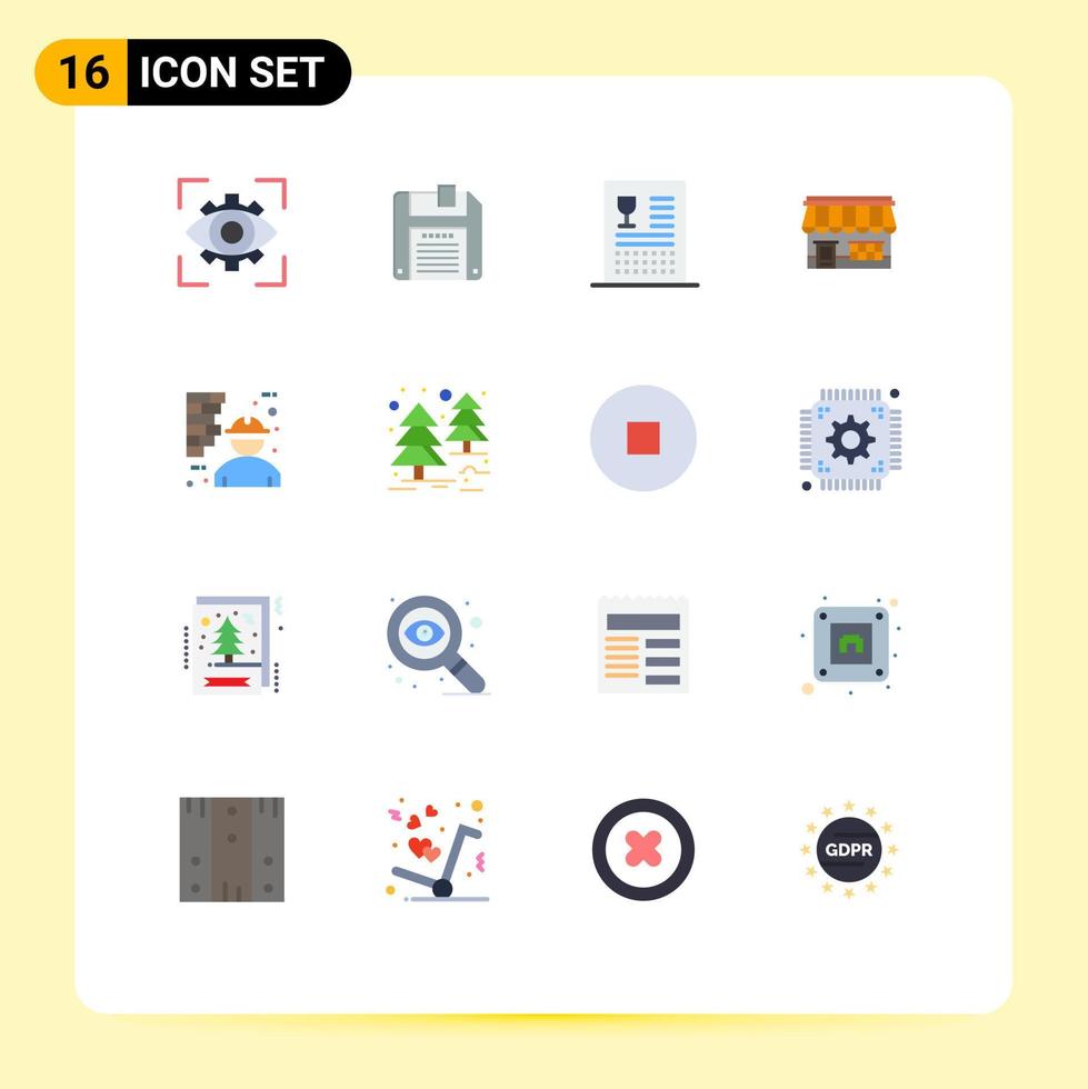 16 Creative Icons Modern Signs and Symbols of building market catalog online meal Editable Pack of Creative Vector Design Elements