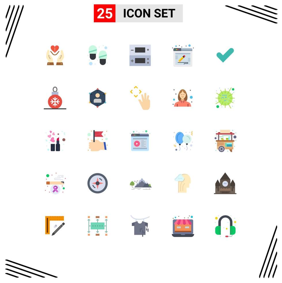 Set of 25 Modern UI Icons Symbols Signs for ok web console feedback blog Editable Vector Design Elements