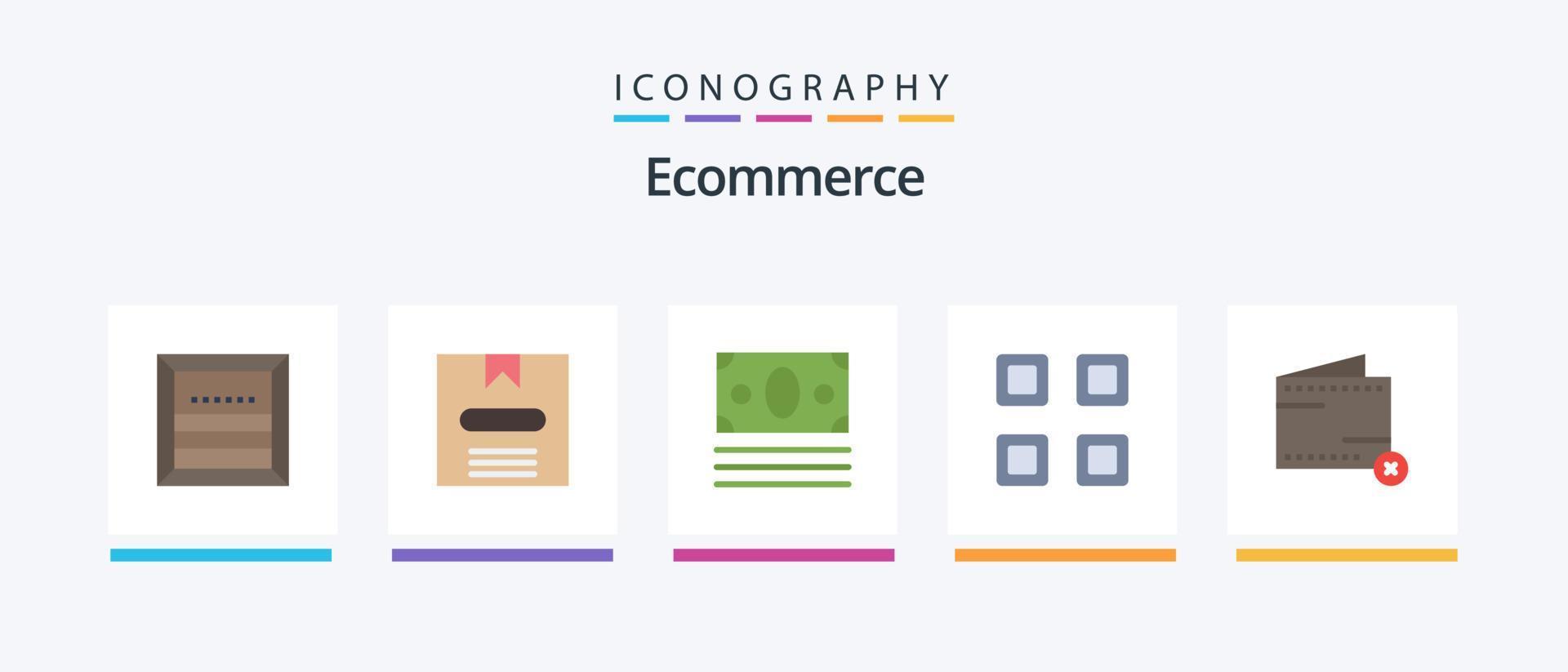 Ecommerce Flat 5 Icon Pack Including close. page. hide. layout. shopping. Creative Icons Design vector