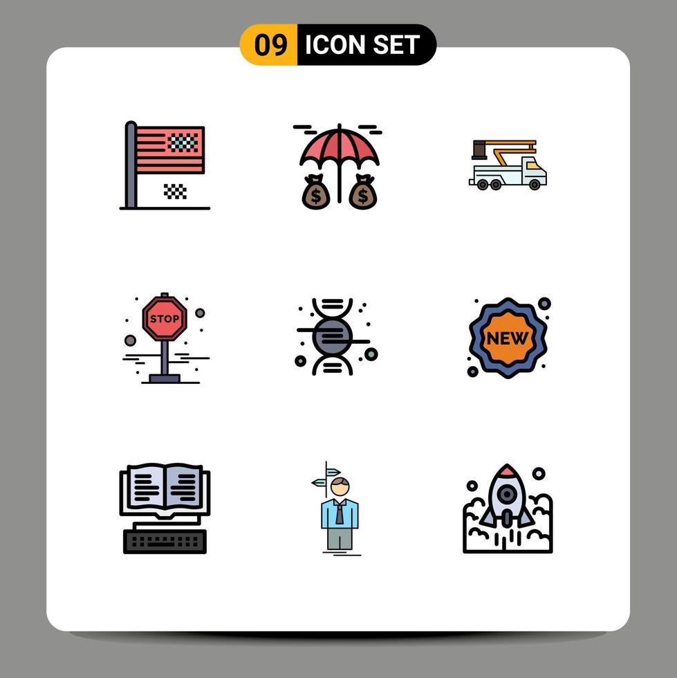 9 Creative Icons Modern Signs and Symbols of research stop crane journey transport Editable Vector Design Elements