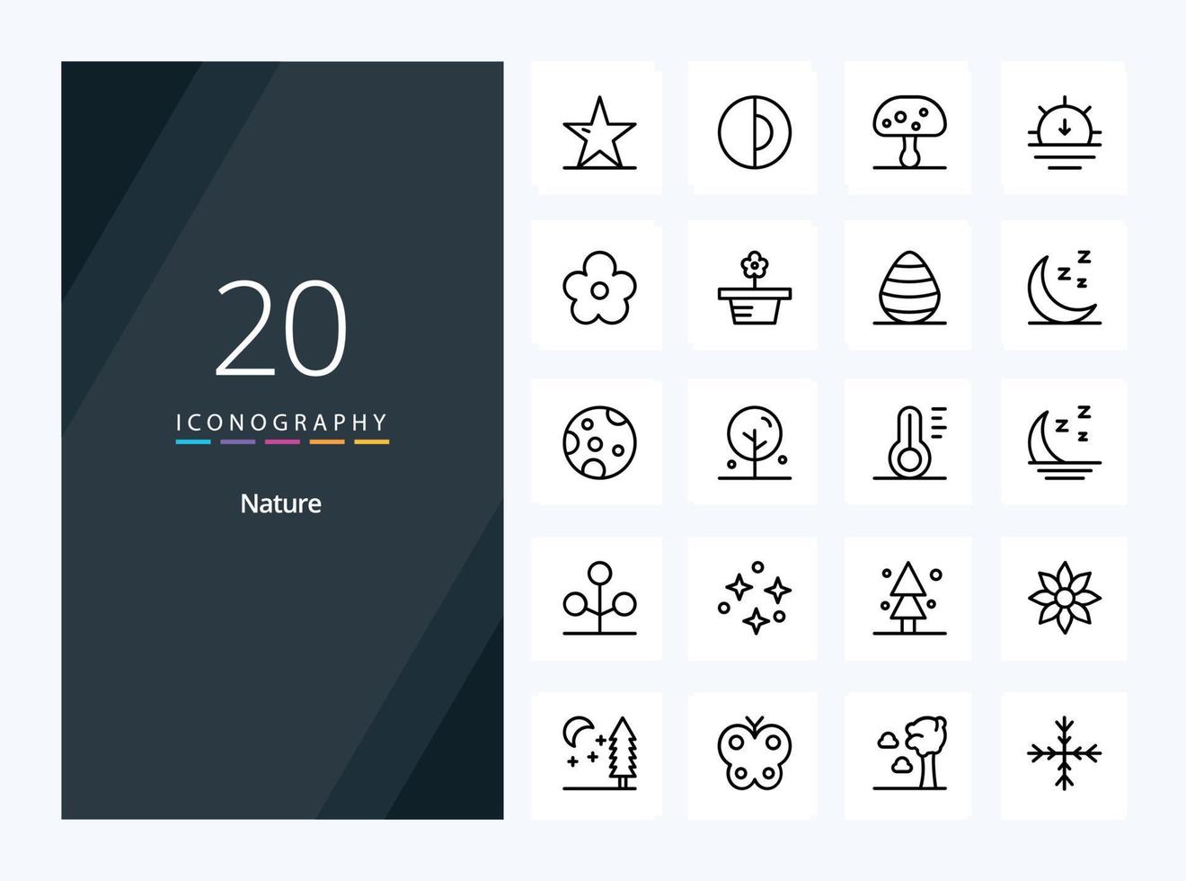 20 Nature Outline icon for presentation vector