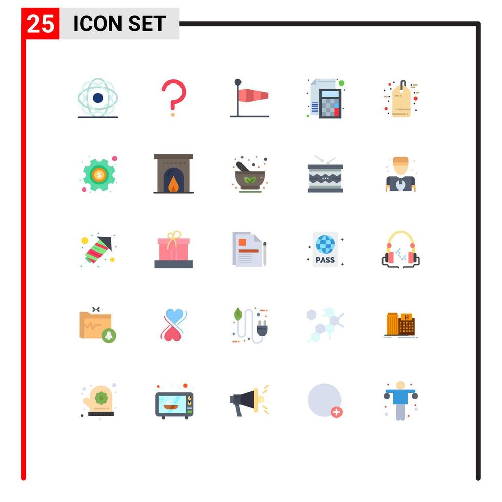Universal Icon Symbols Group of 25 Modern Flat Colors of math calculator mark accounting speed Editable Vector Design Elements