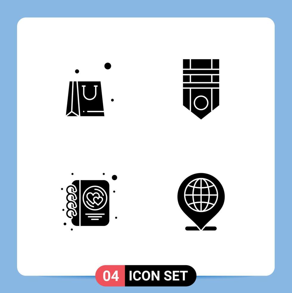 iconos creativos signos y símbolos modernos de bolsa amor insignia raya elementos de diseño vectorial editables globales vector