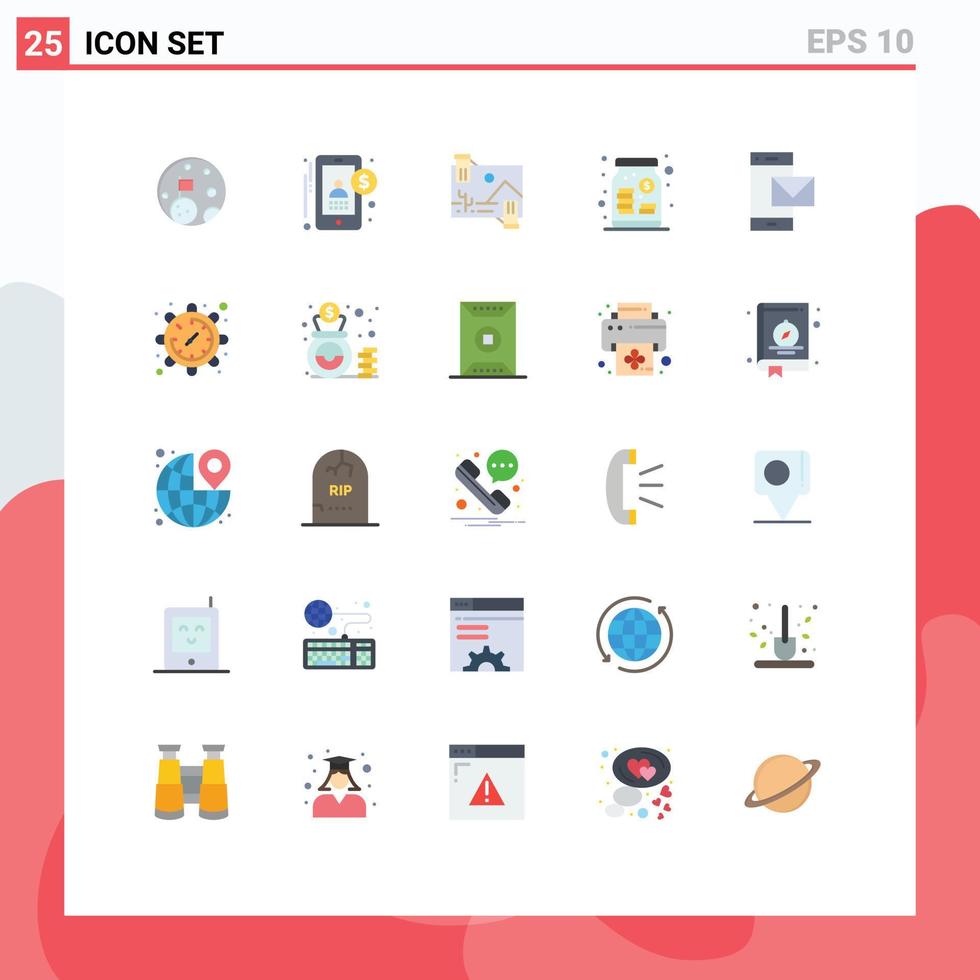 25 User Interface Flat Color Pack of modern Signs and Symbols of contact venture contibution money photo Editable Vector Design Elements