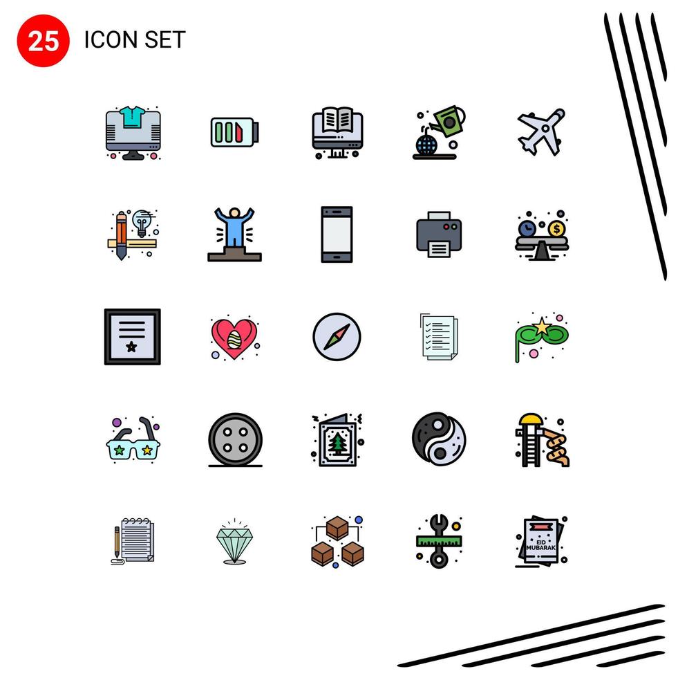 25 Creative Icons Modern Signs and Symbols of plane ecommerce online farming day Editable Vector Design Elements