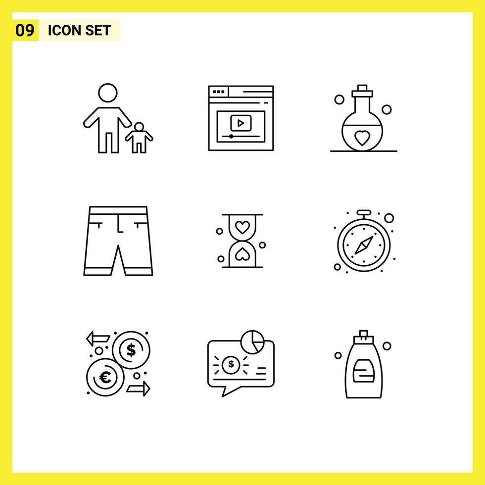 9 Outline concept for Websites Mobile and Apps clothing accessories website valentine passion Editable Vector Design Elements