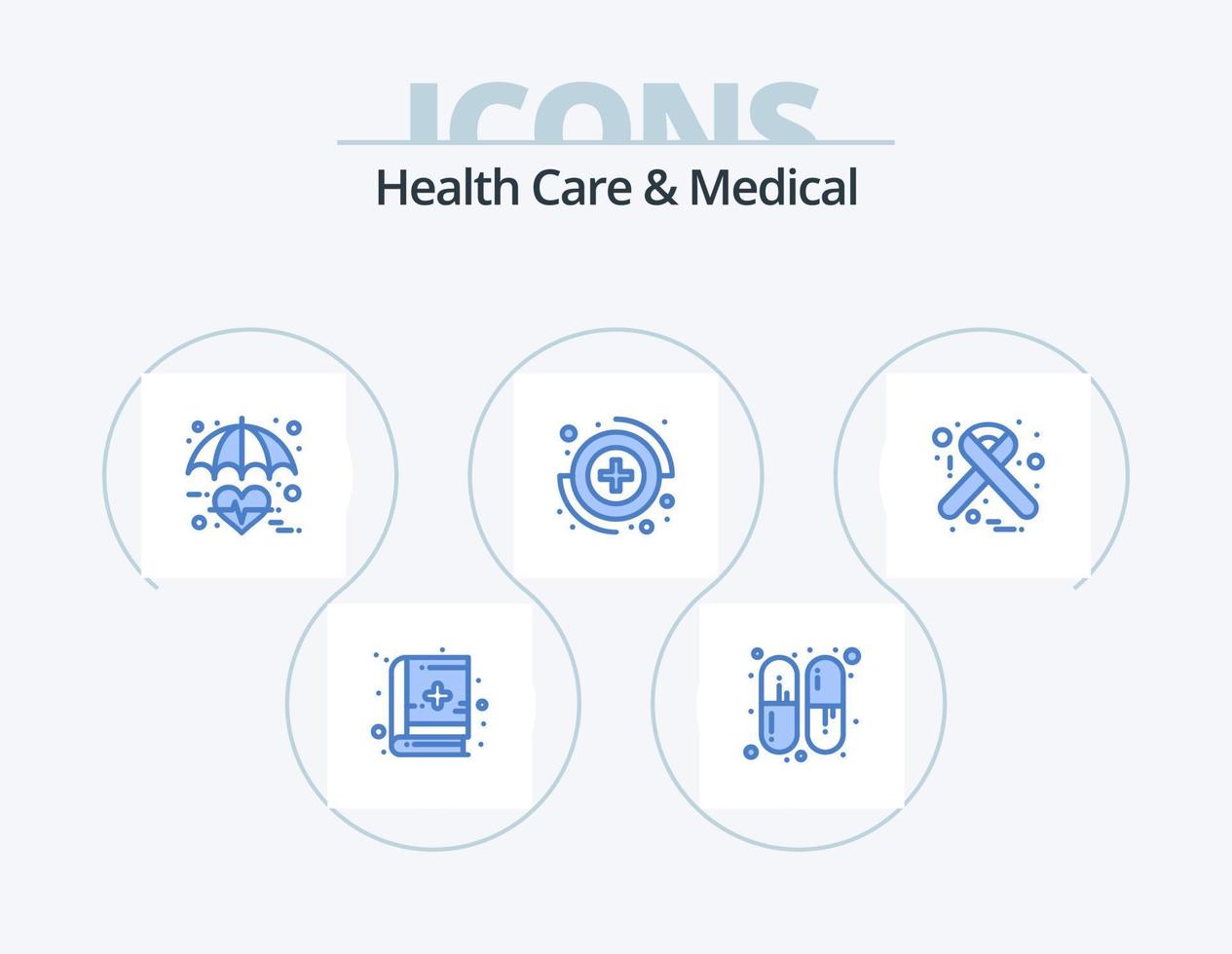 Health Care And Medical Blue Icon Pack 5 Icon Design. ribbon. hospital. medical. hiv. medical vector