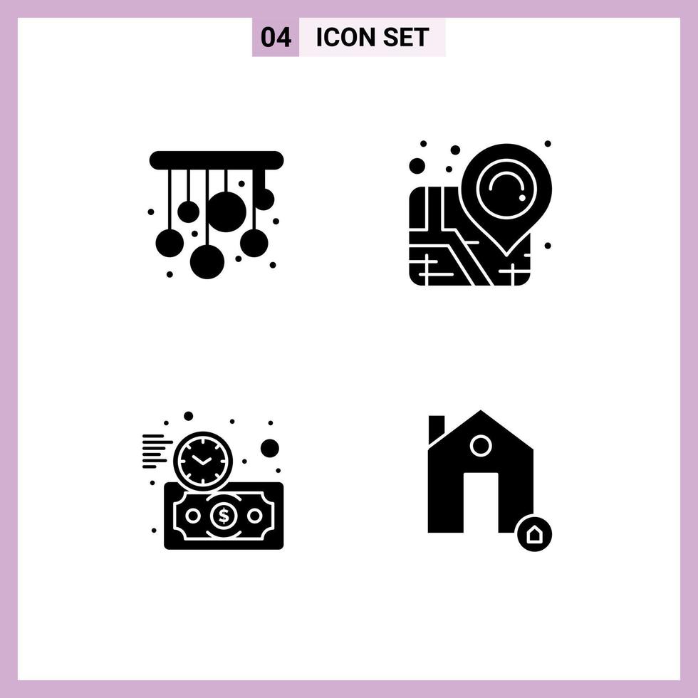 User Interface Solid Glyph Pack of modern Signs and Symbols of home time location budget estimate estate Editable Vector Design Elements