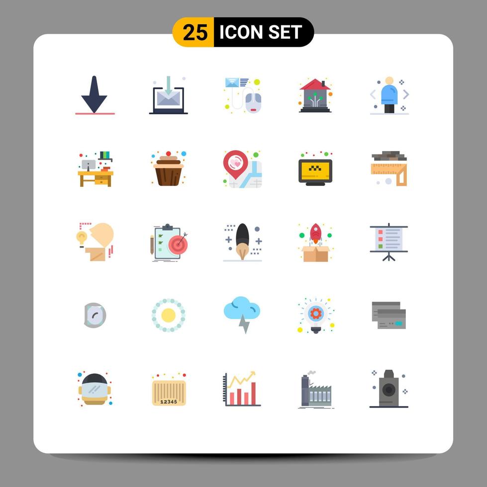 25 Flat Color concept for Websites Mobile and Apps decision business file network home Editable Vector Design Elements