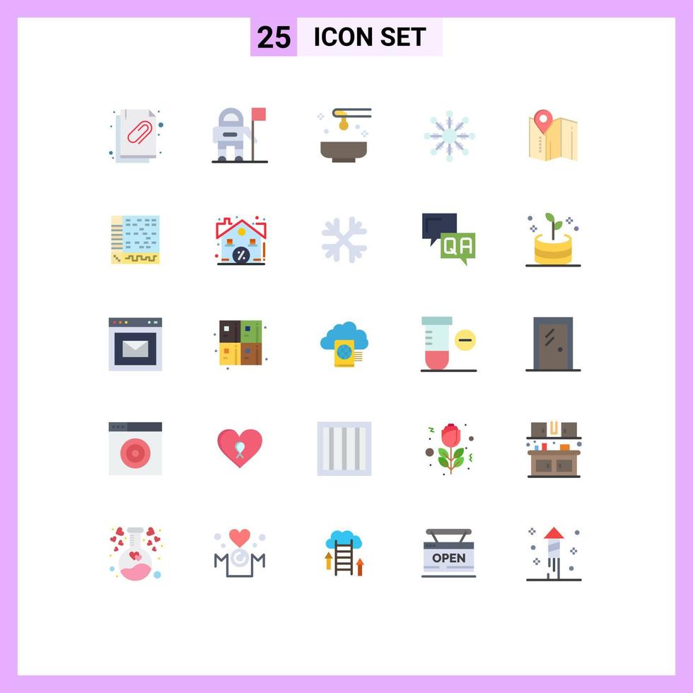 25 Creative Icons Modern Signs and Symbols of pin location honey snowflake flake Editable Vector Design Elements