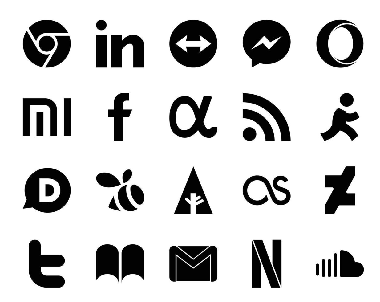 20 Social Media Icon Pack Including ibooks twitter rss deviantart forrst vector