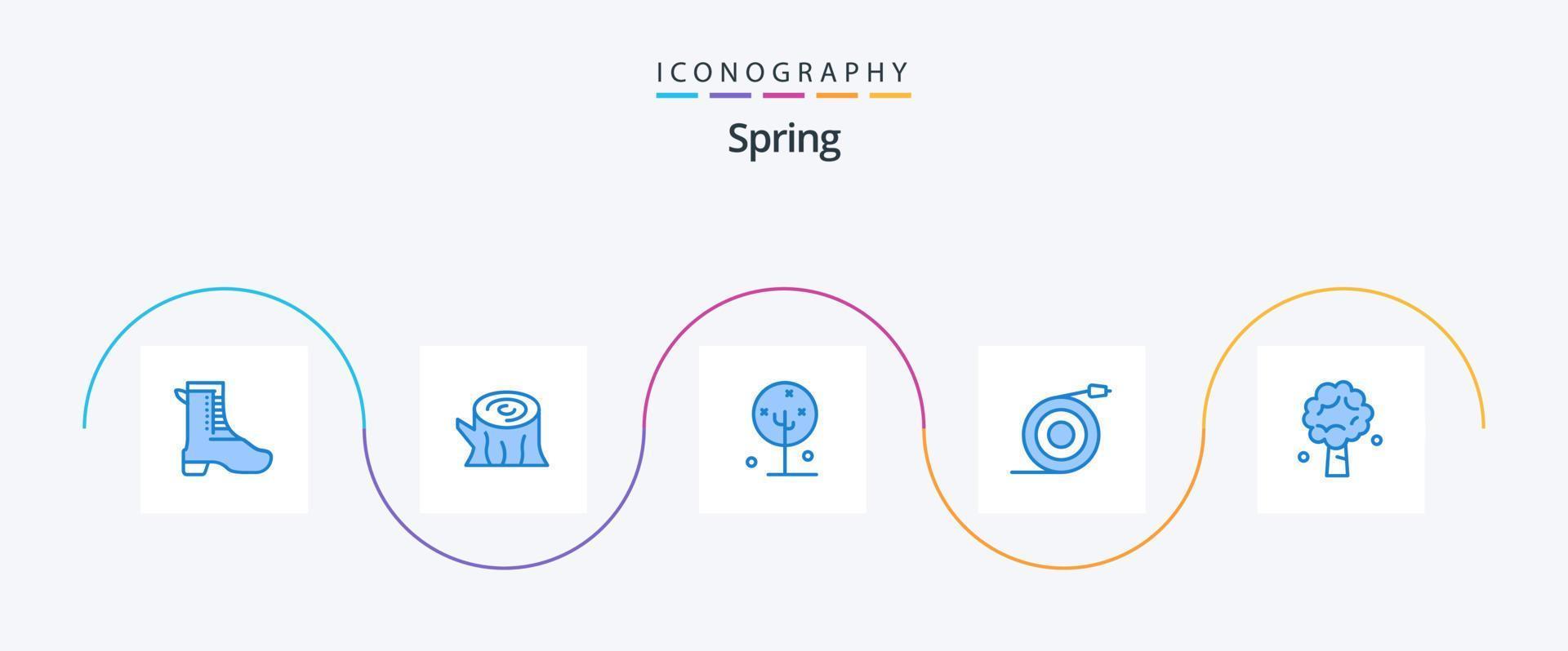 Spring Blue 5 Icon Pack Including tree. pipe. blooming. flow. nature vector