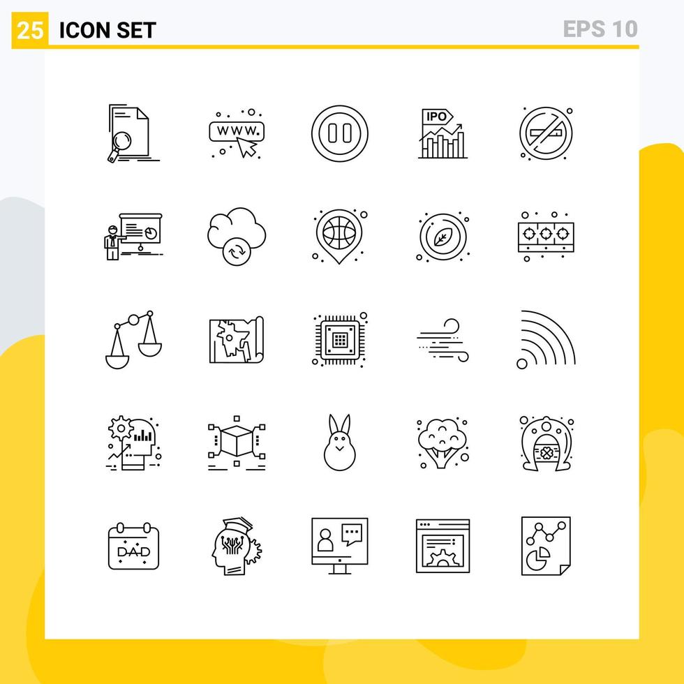 Stock Vector Icon Pack of 25 Line Signs and Symbols for fire offer controls modern business Editable Vector Design Elements