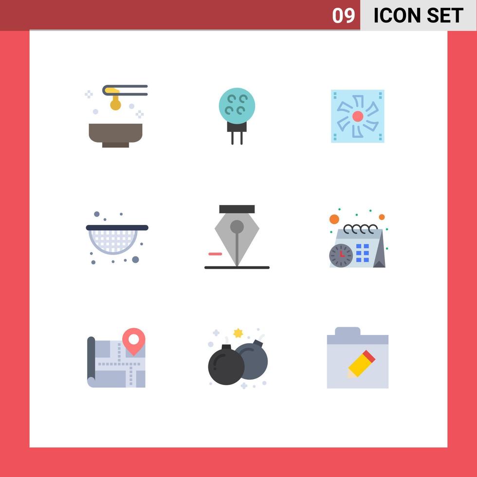 Set of 9 Modern UI Icons Symbols Signs for anchor agriculture sport strainer device Editable Vector Design Elements