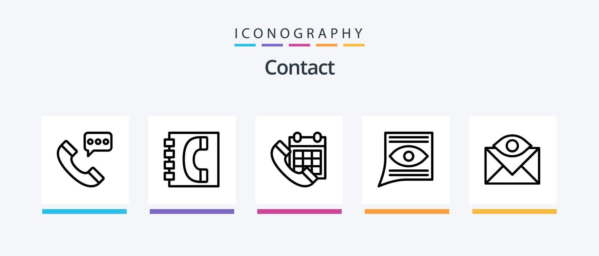 Contact Line 5 Icon Pack Including call. colander. help. conversation. contact. Creative Icons Design vector
