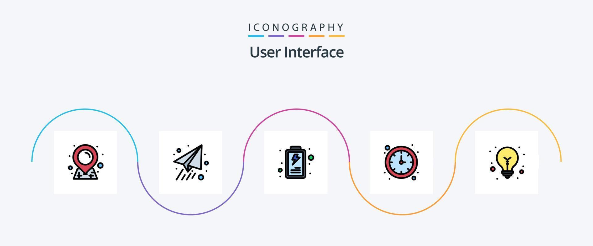 User Interface Line Filled Flat 5 Icon Pack Including . user. tips. idea vector