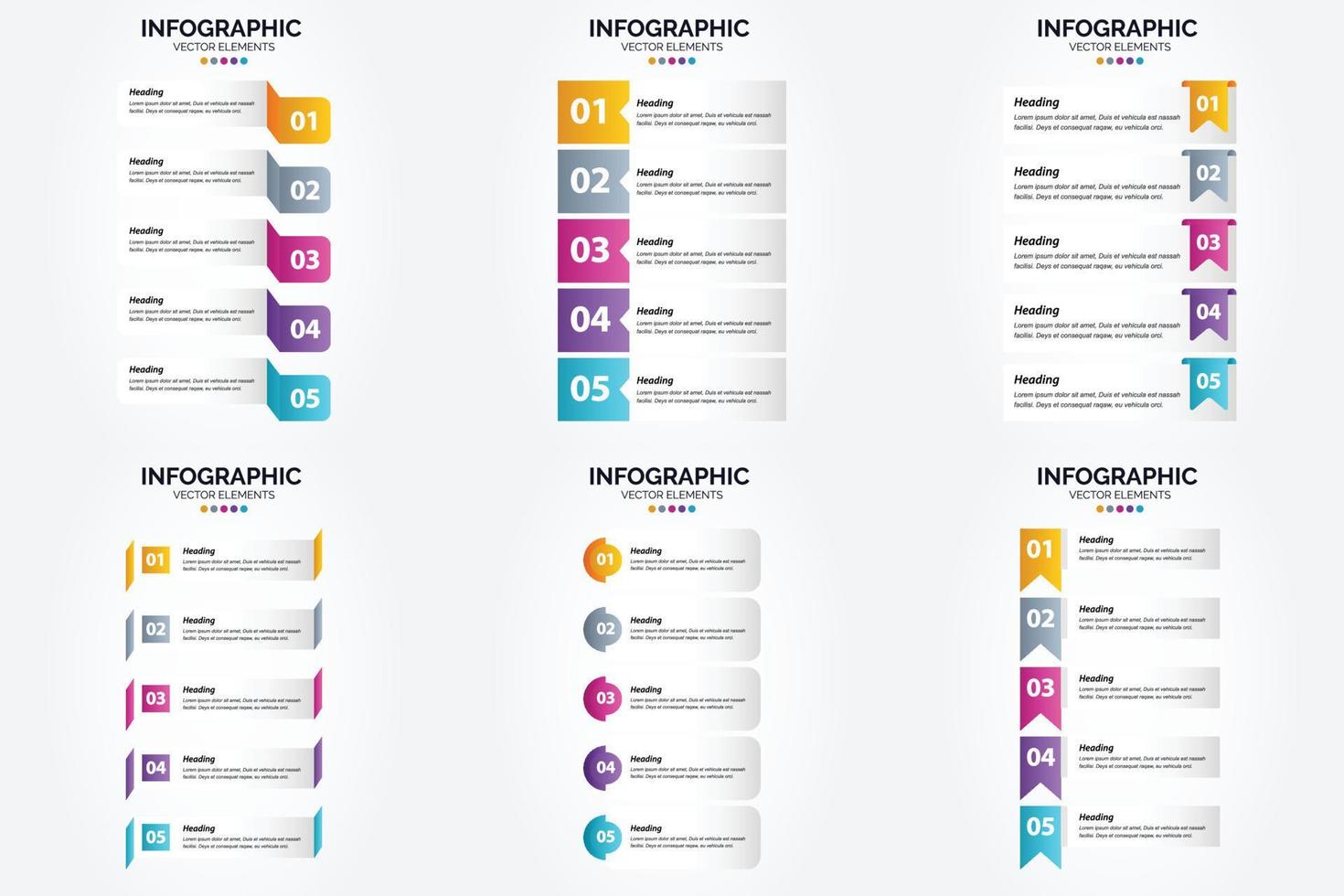 ilustración vectorial infografía conjunto de diseño plano para folleto publicitario y revista vector