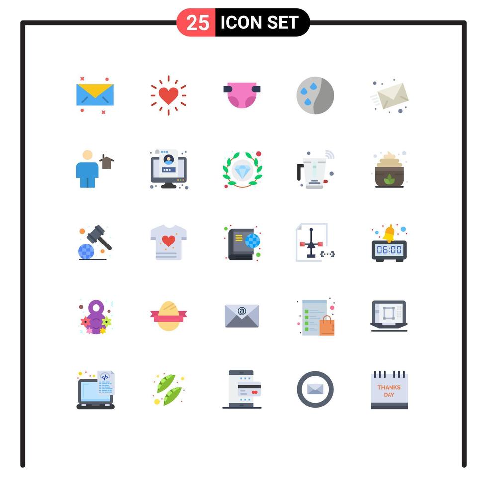 Group of 25 Modern Flat Colors Set for body web nappy message email Editable Vector Design Elements