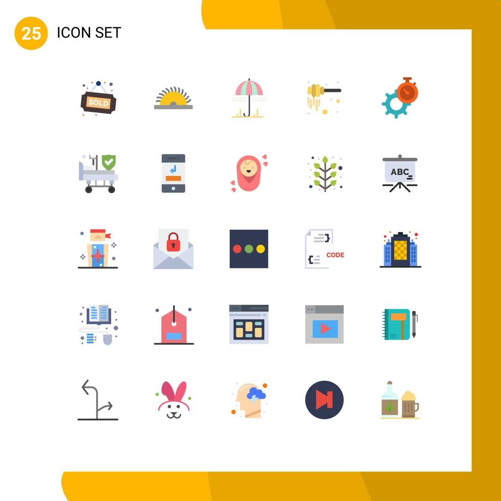 Set of 25 Modern UI Icons Symbols Signs for time nectar rain honey dipper dipper Editable Vector Design Elements