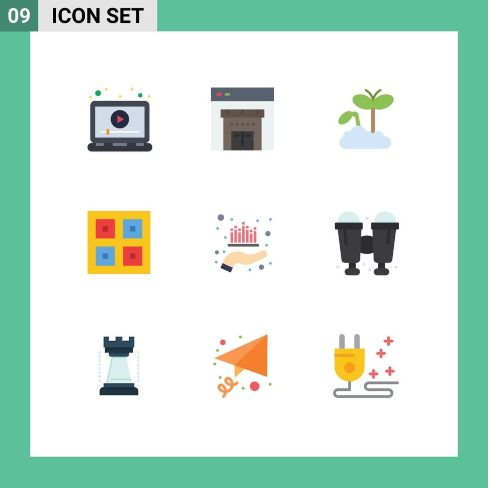 User Interface Pack of 9 Basic Flat Colors of asset logistic growth delivery arrived Editable Vector Design Elements