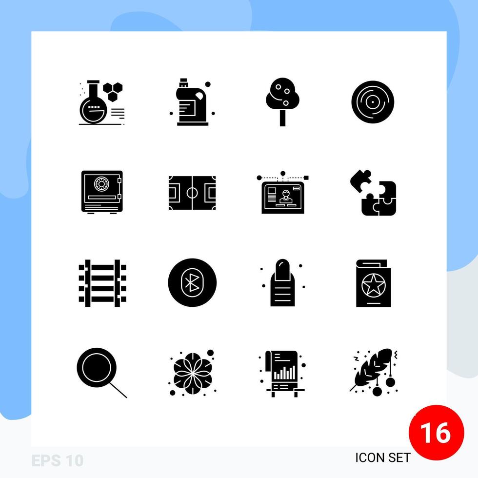 Pictogram Set of 16 Simple Solid Glyphs of safe scratching household juggling beat Editable Vector Design Elements