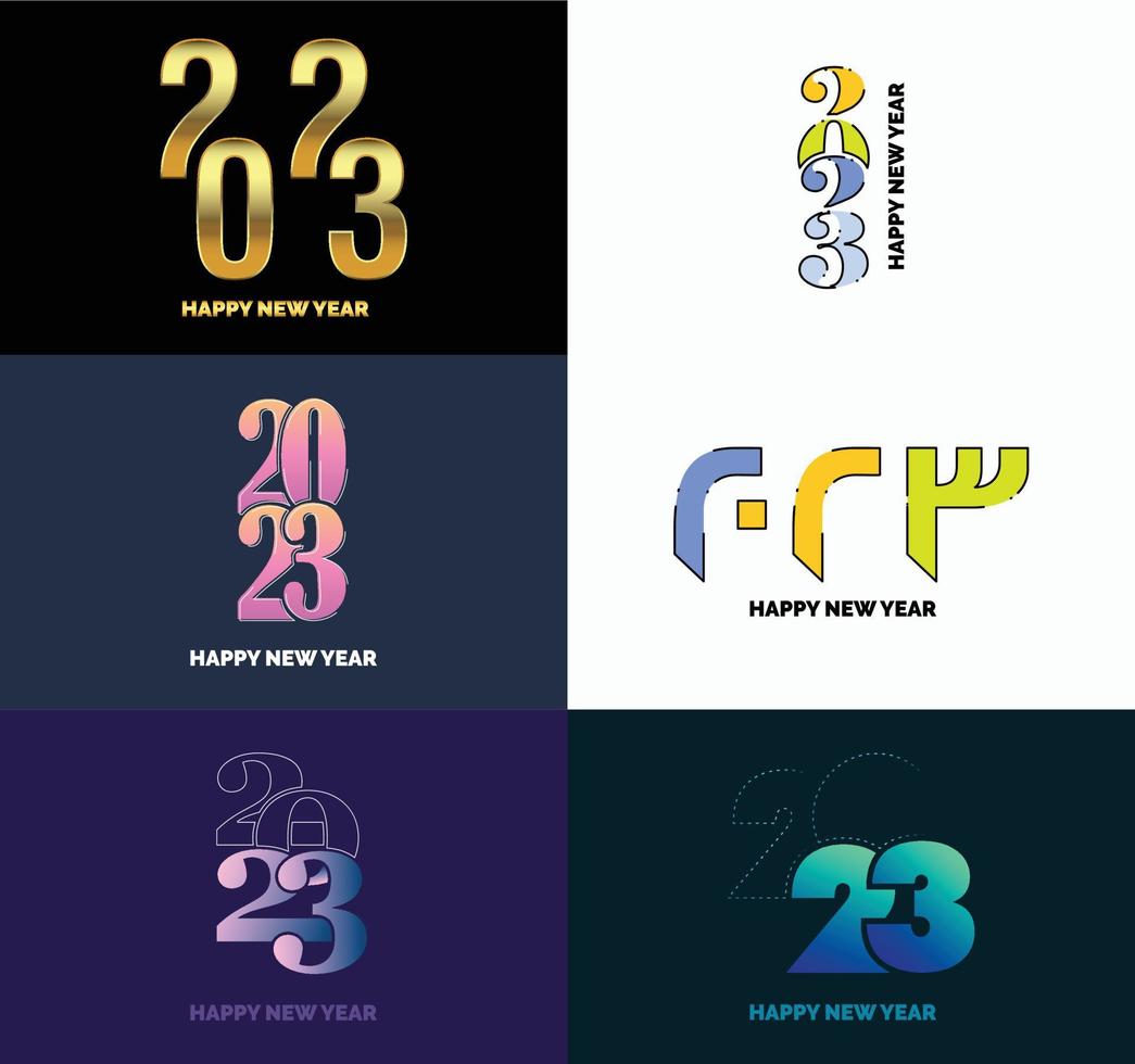 Big Set of 2023 Happy New Year logo text design 2023 number design template vector