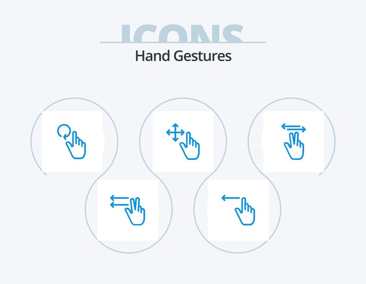 gestos de mano paquete de iconos azul 5 diseño de iconos. toque. mano. dedo. gestos gesto vector